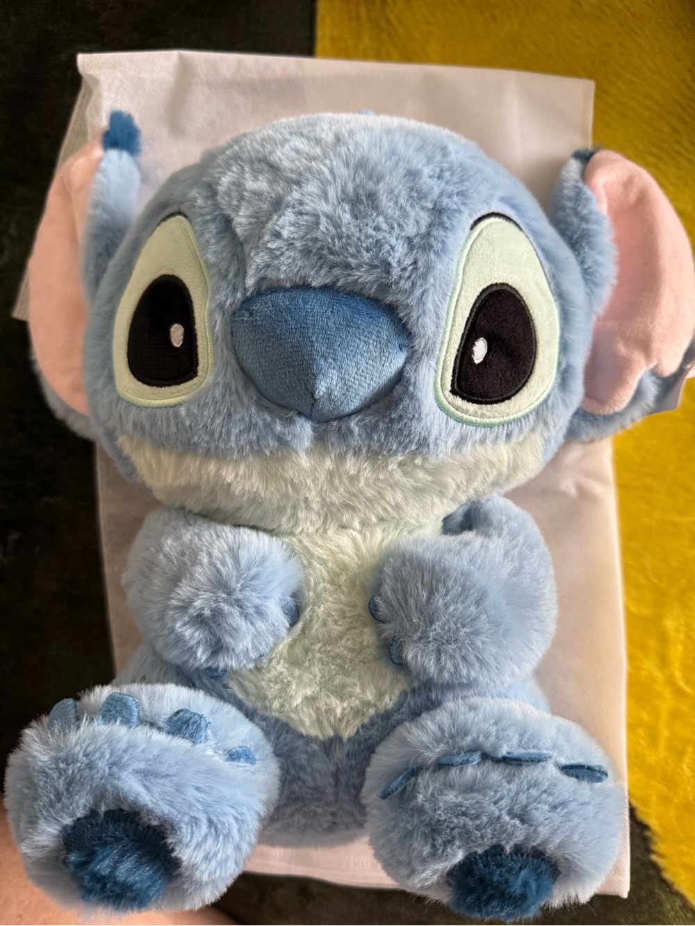 Disney Stitch Plush - Blue with Pink Ears and White Chest